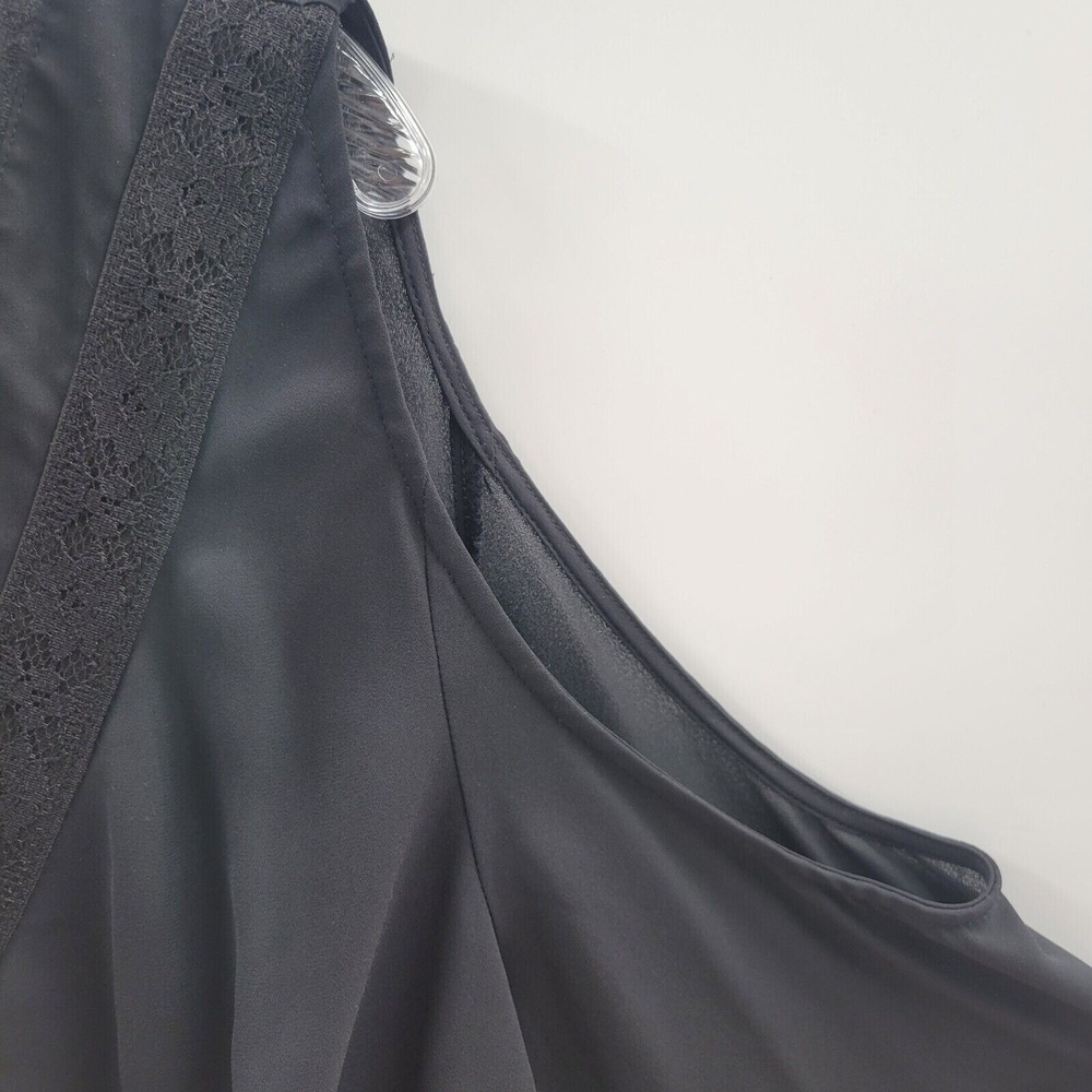 Lane Bryant‎ Black Cold Shoulder Lace Sheer Flare Sleeve Blouse. Size 16 - Picture 4 of 7